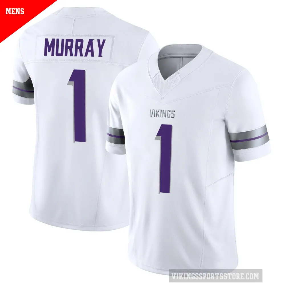 Men's Minnesota Vikings ＃1 Kyler Murray White Limited Alternate Vapor F.U.S.E. Jersey