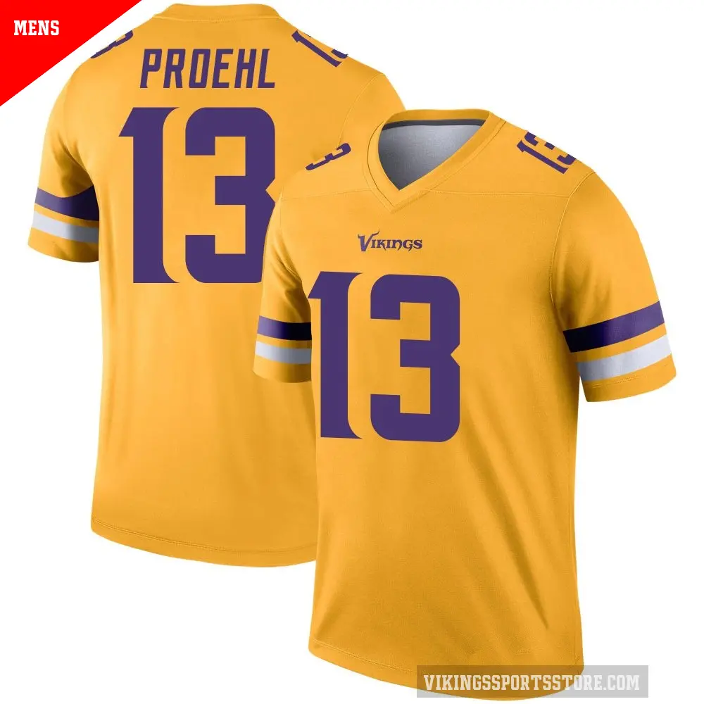 Men's Minnesota Vikings ＃13 Blake Proehl Gold Legend Inverted Jersey