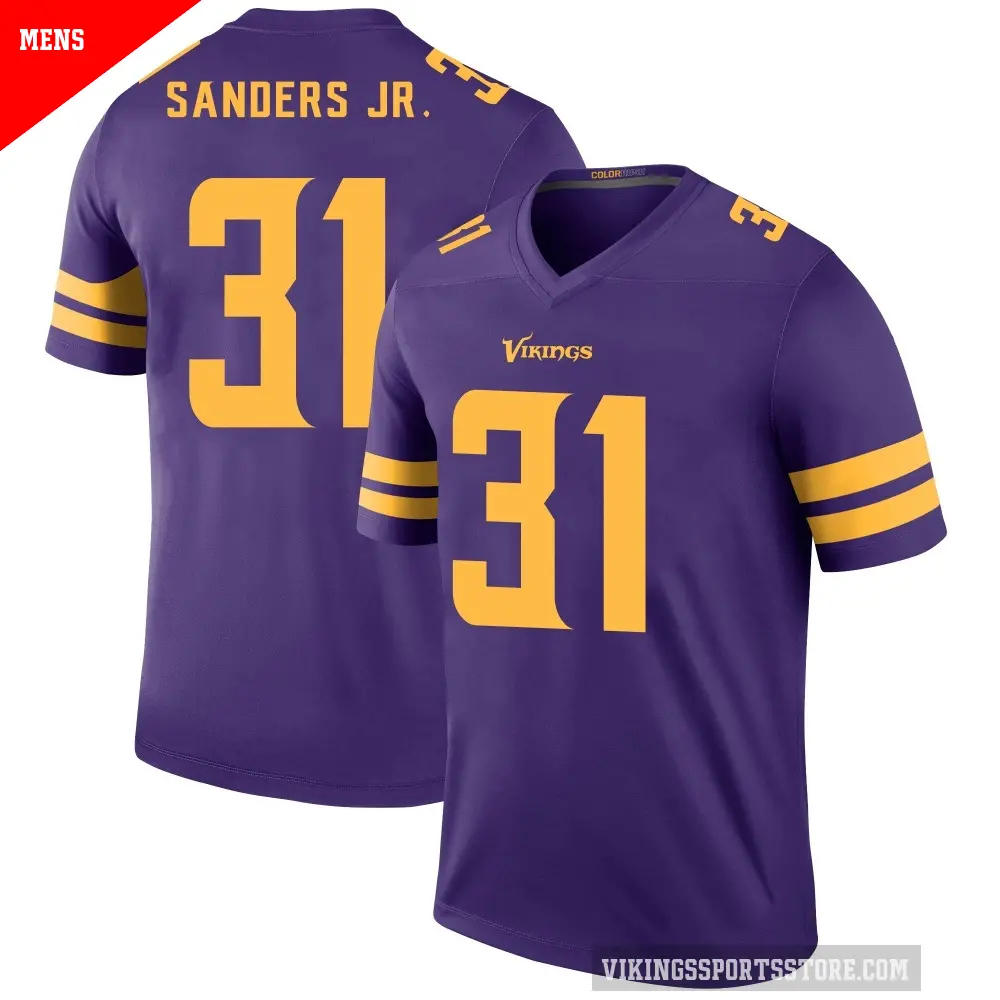 Men's Minnesota Vikings ＃31 Marcus Sanders Jr. Purple Legend Color Rush Jersey