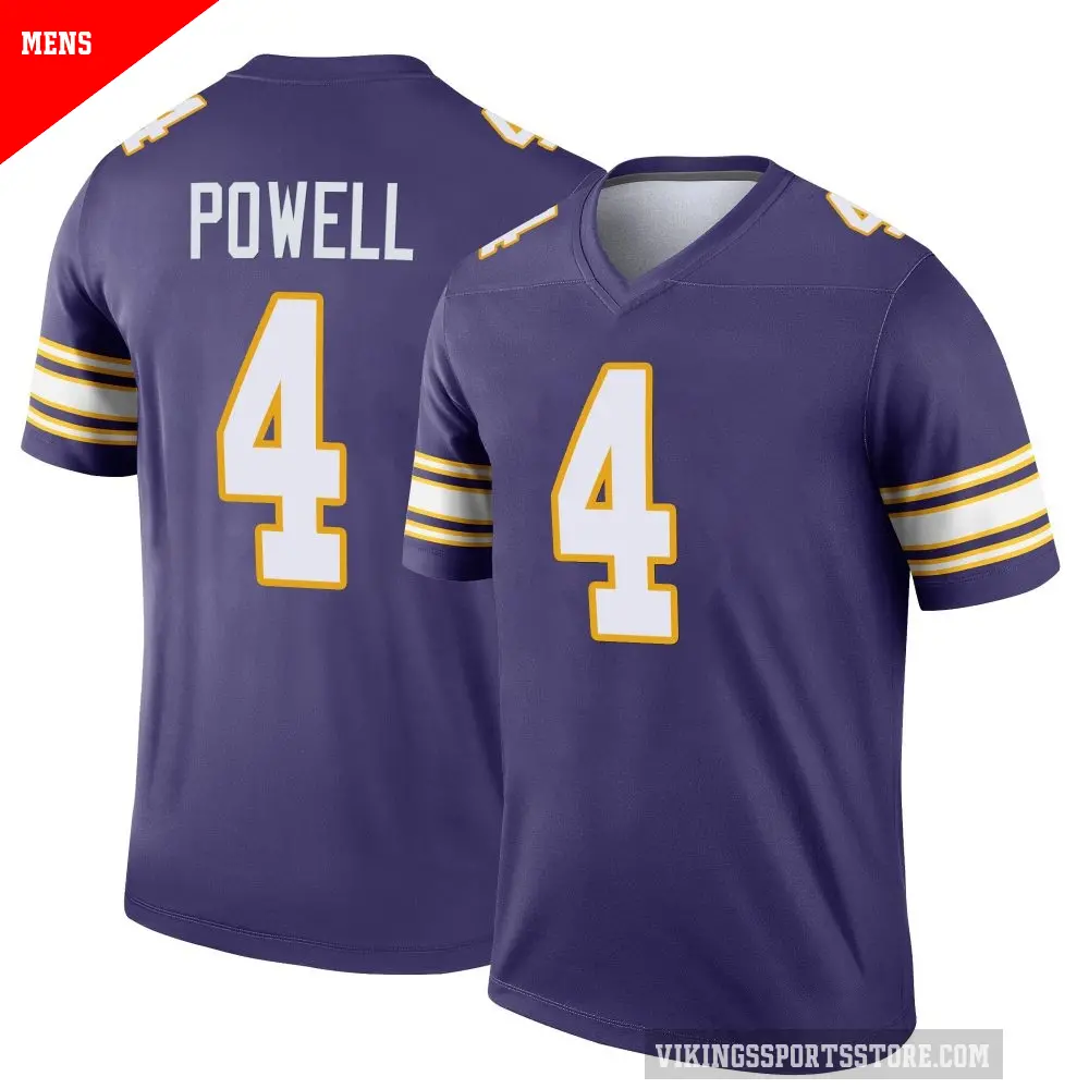 Men's Minnesota Vikings ＃4 Brandon Powell Purple Legend Classic Jersey