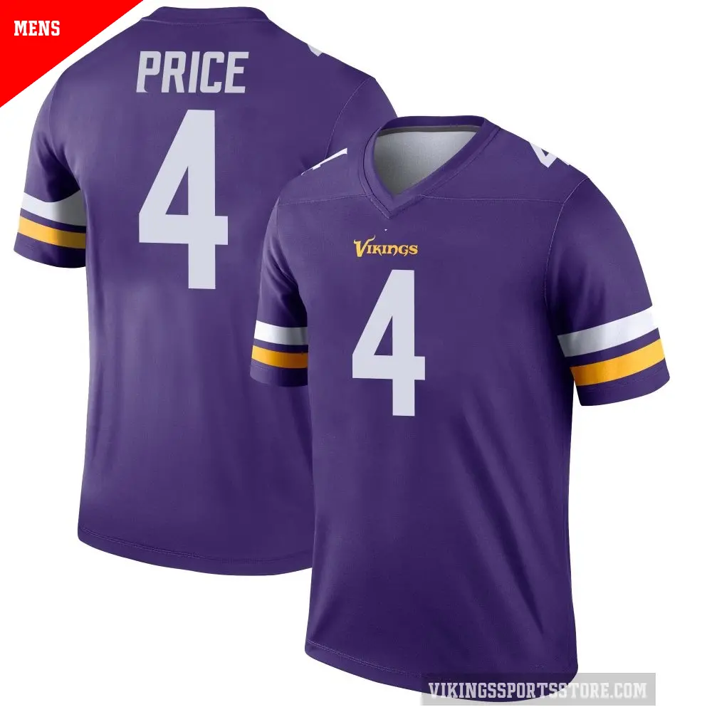 Men's Minnesota Vikings ＃4 Myles Price Purple Legend Jersey