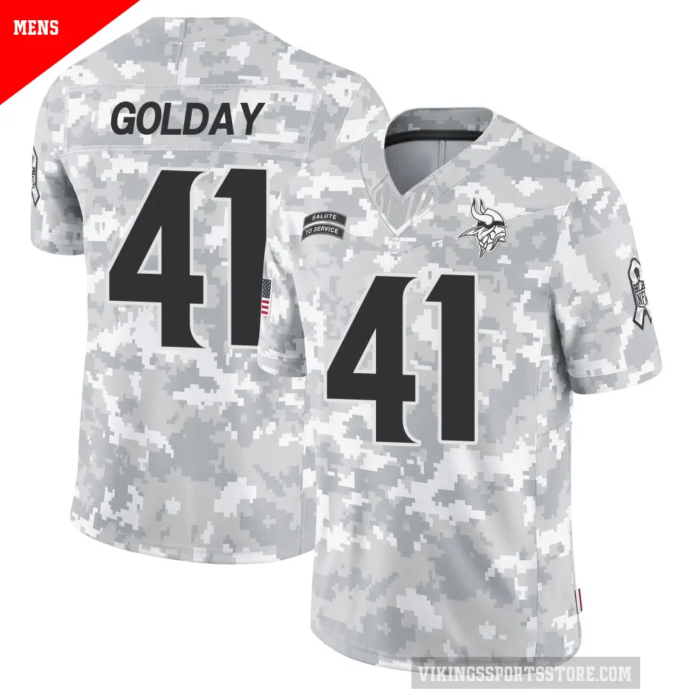 Men's Minnesota Vikings ＃41 Jake Golday Arctic Camo Limited 2024 Salute to Service Jersey