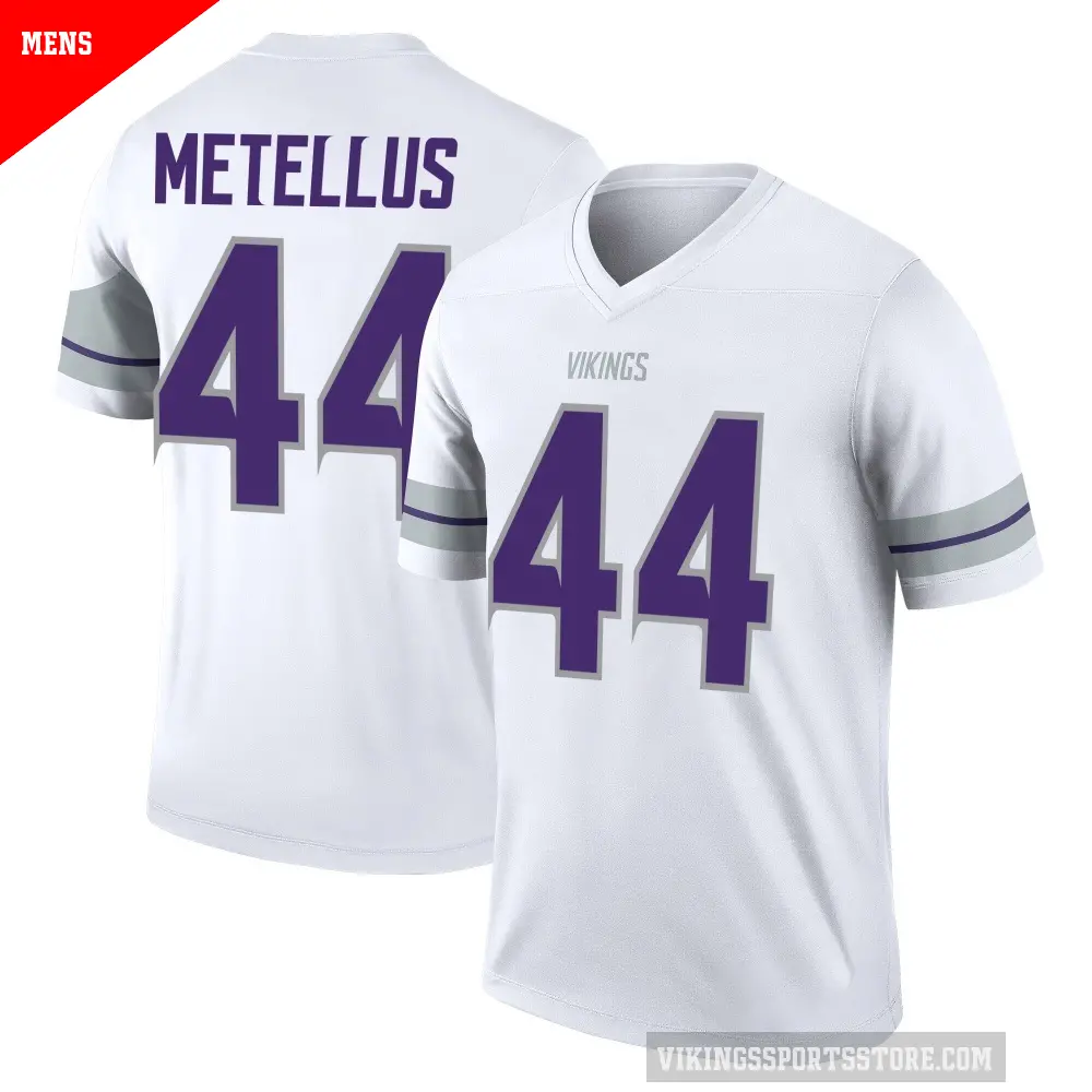 Men's Minnesota Vikings ＃44 Joshua Metellus White Legend Alternate Jersey