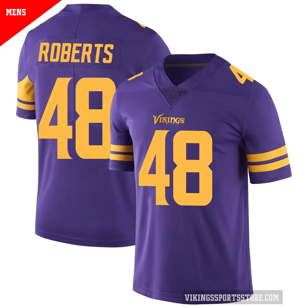 Men's Minnesota Vikings ＃48 Jacob Roberts Purple Limited Color Rush Jersey