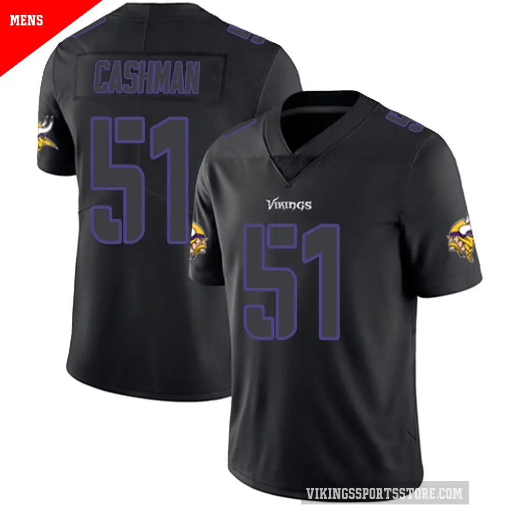 Men's Minnesota Vikings ＃51 Blake Cashman Black Impact Limited Jersey