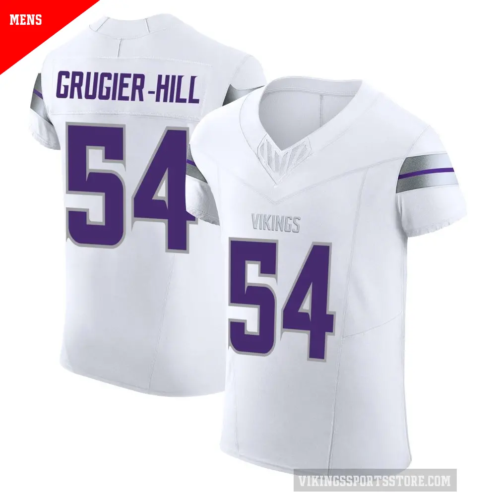 Men's Minnesota Vikings ＃54 Kamu Grugier-Hill White Elite Alternate Vapor F.U.S.E. Jersey