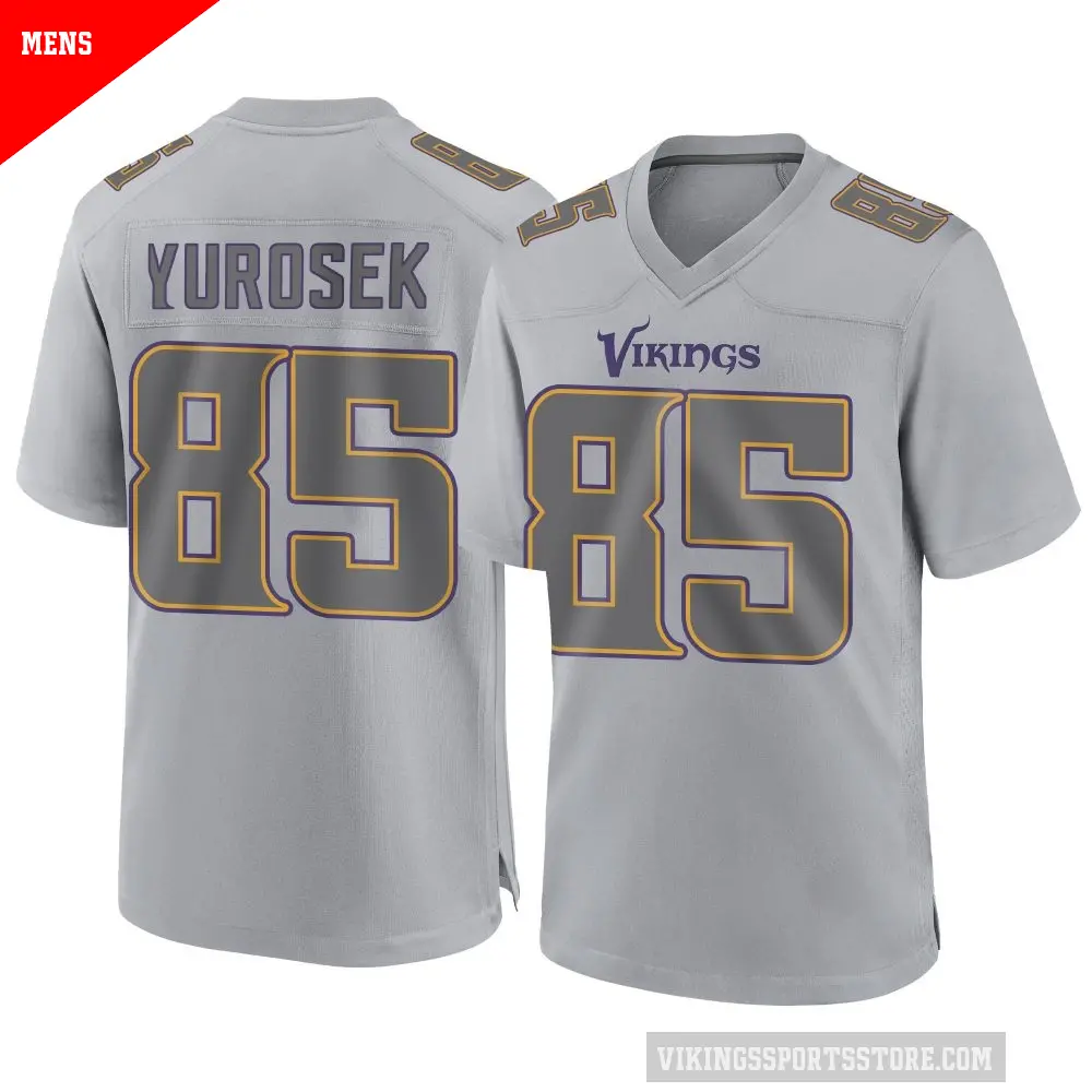 Men's Minnesota Vikings ＃85 Ben Yurosek Gray Game Atmosphere Fashion Jersey