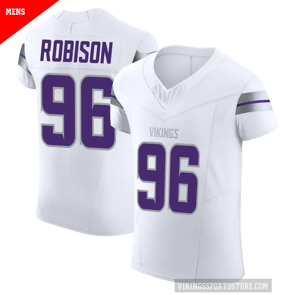 Men's Minnesota Vikings ＃96 Brian Robison White Elite Alternate Vapor F.U.S.E. Jersey
