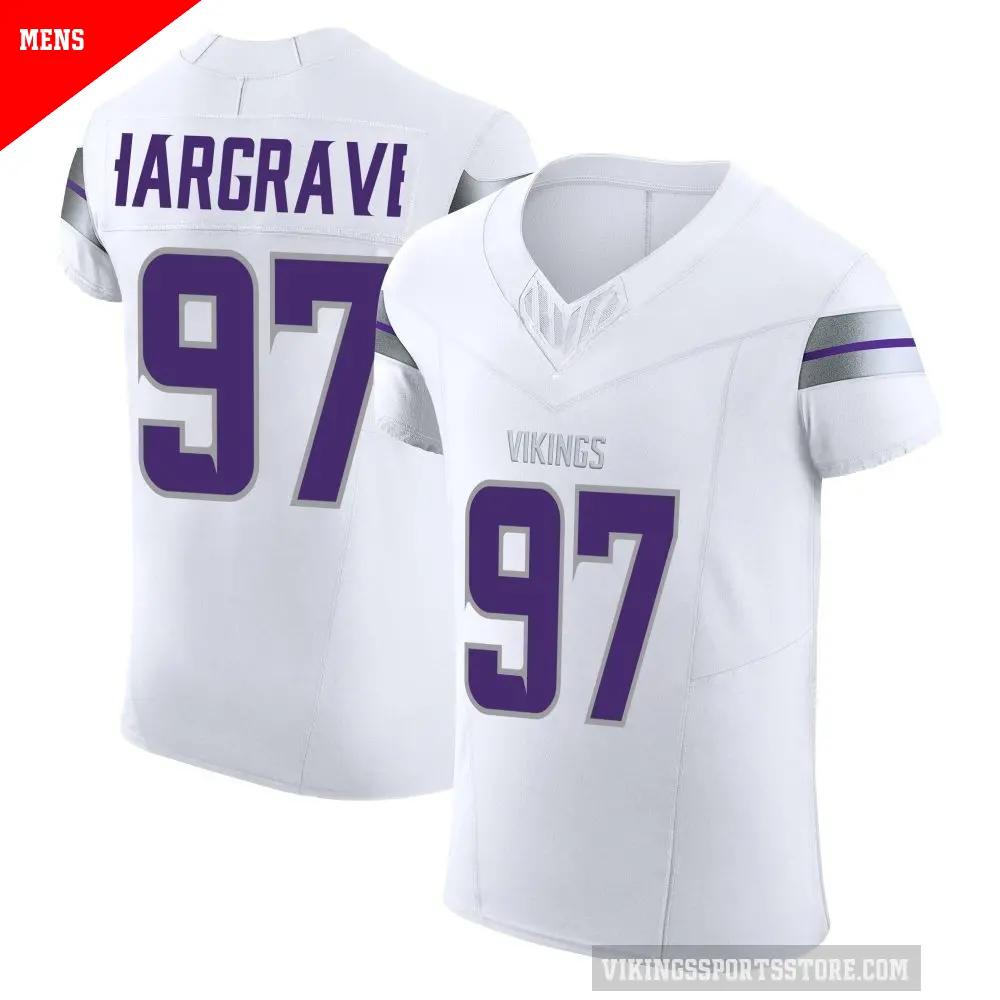 Men's Minnesota Vikings ＃97 Javon Hargrave White Elite Alternate Vapor F.U.S.E. Jersey