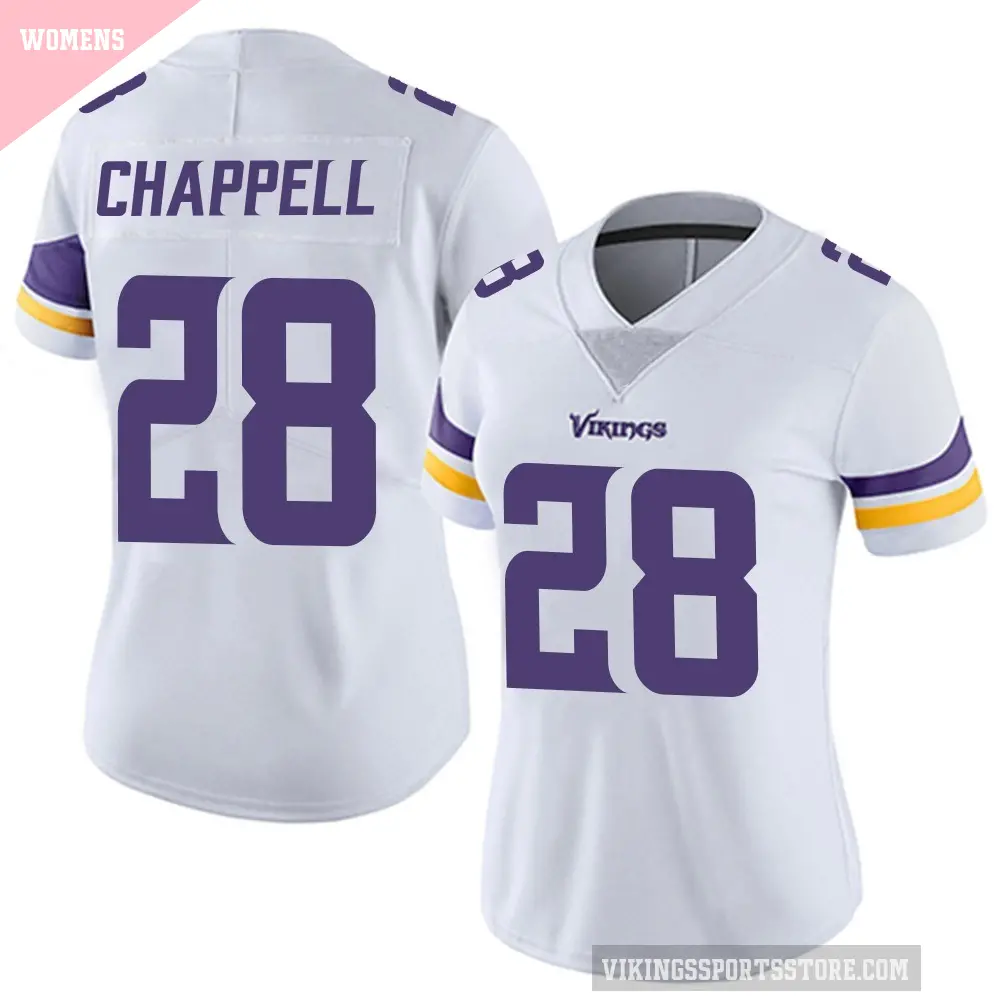 Women's Minnesota Vikings ＃28 Tyreek Chappell White Limited Vapor Untouchable Jersey