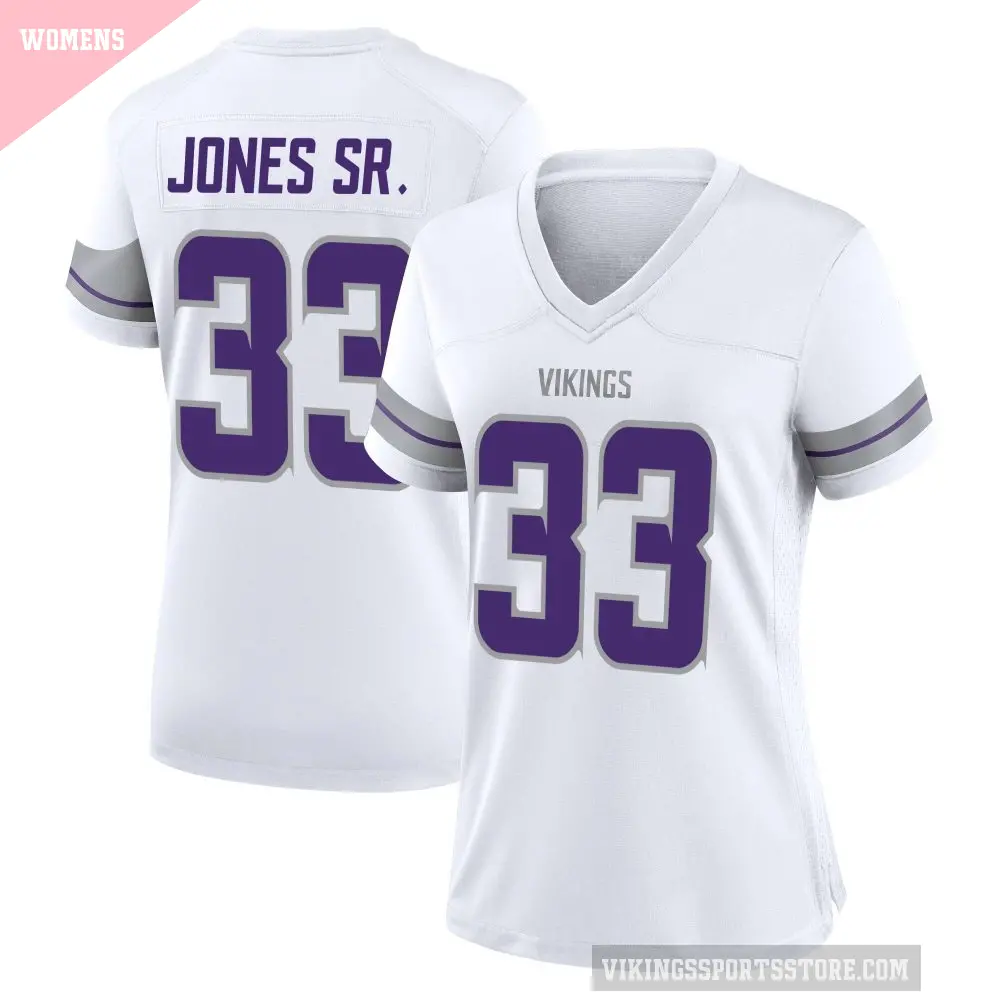 Women's Minnesota Vikings ＃33 Aaron Jones Sr. White Game Alternate Jersey