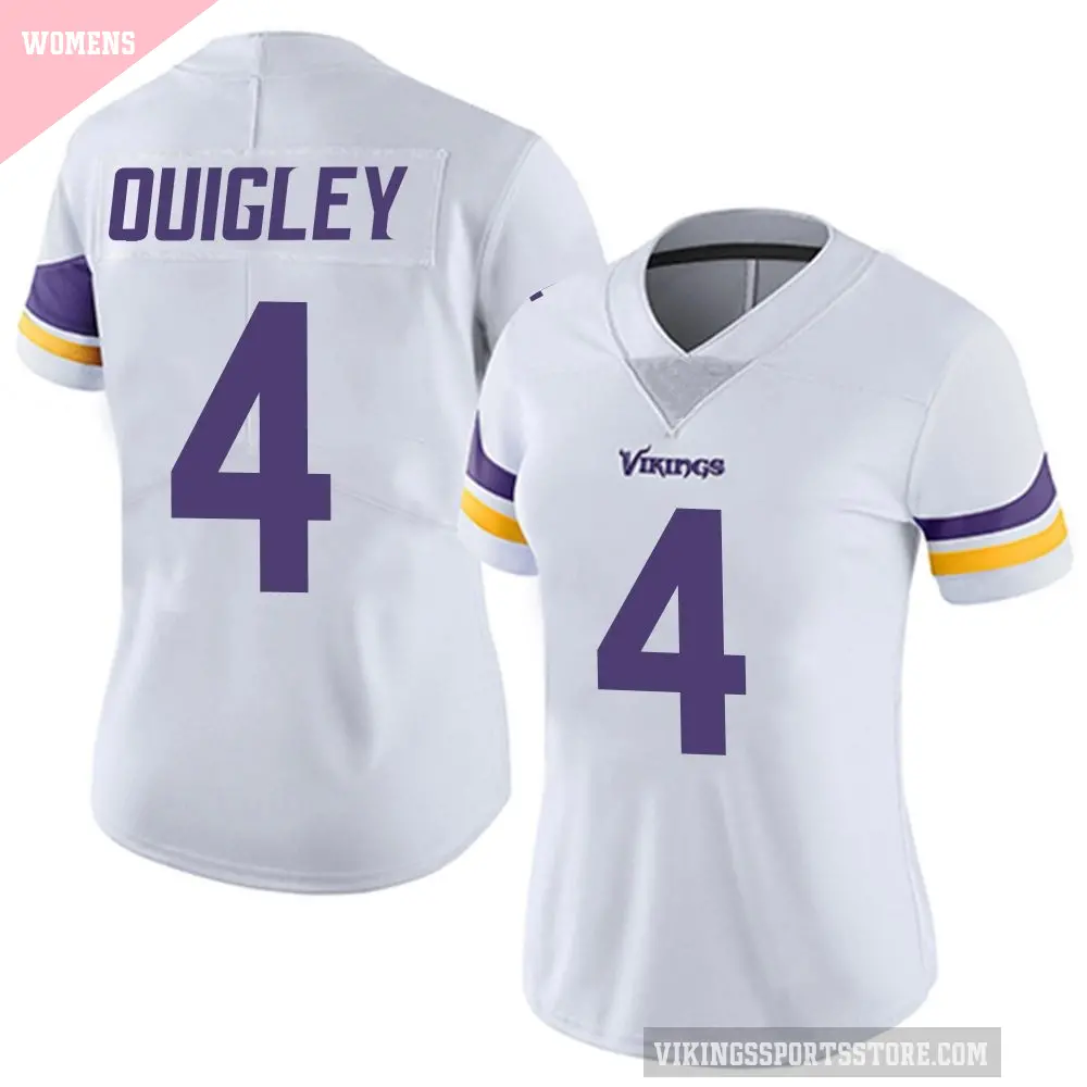 Women's Minnesota Vikings ＃4 Ryan Quigley White Limited Vapor Untouchable Jersey
