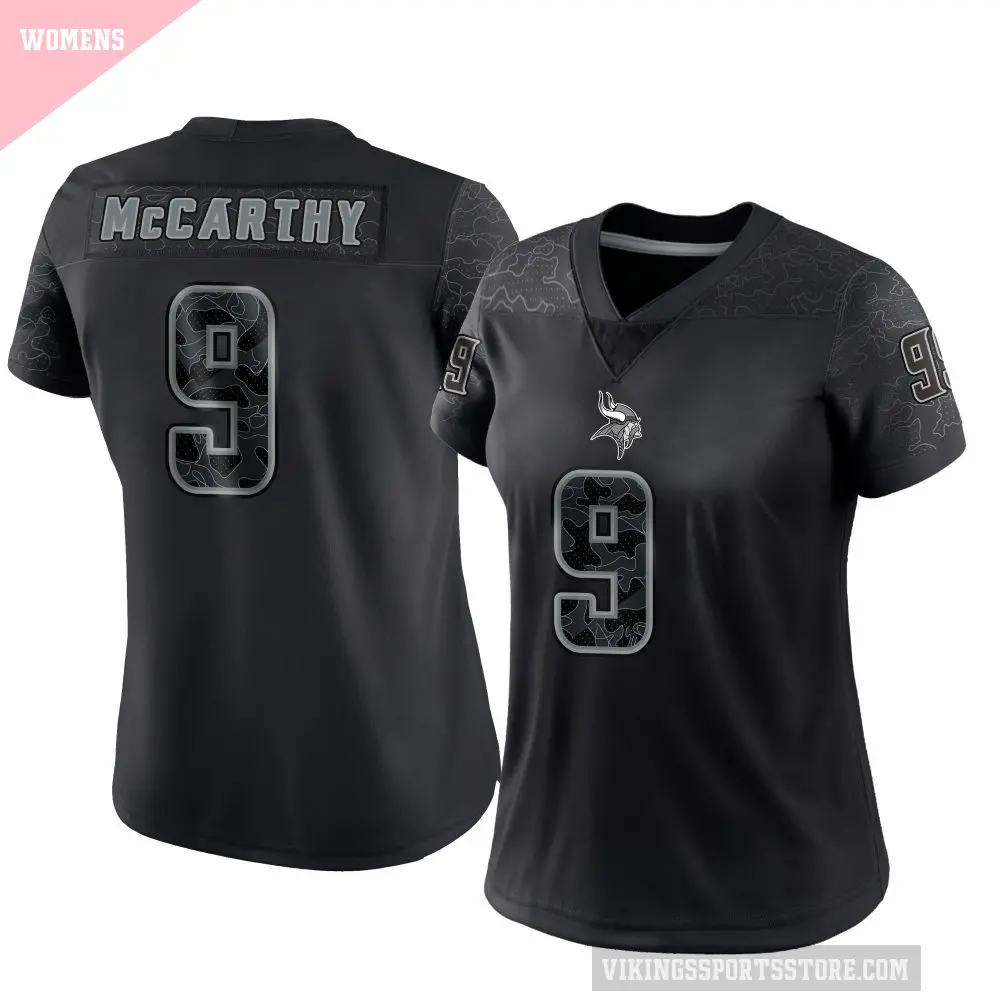 Women's Minnesota Vikings ＃9 J.J. McCarthy Black Limited Reflective Jersey