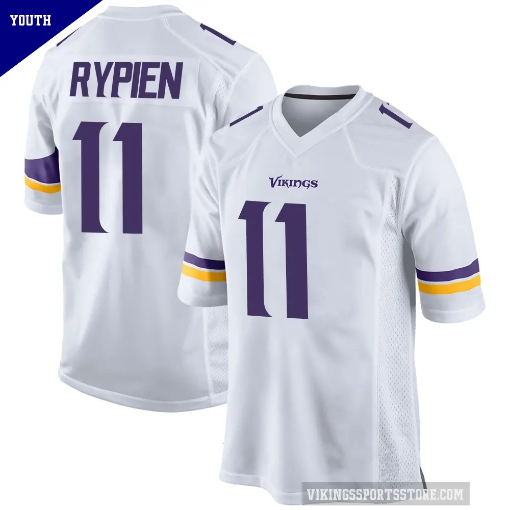Youth Minnesota Vikings ＃11 Brett Rypien White Game Jersey