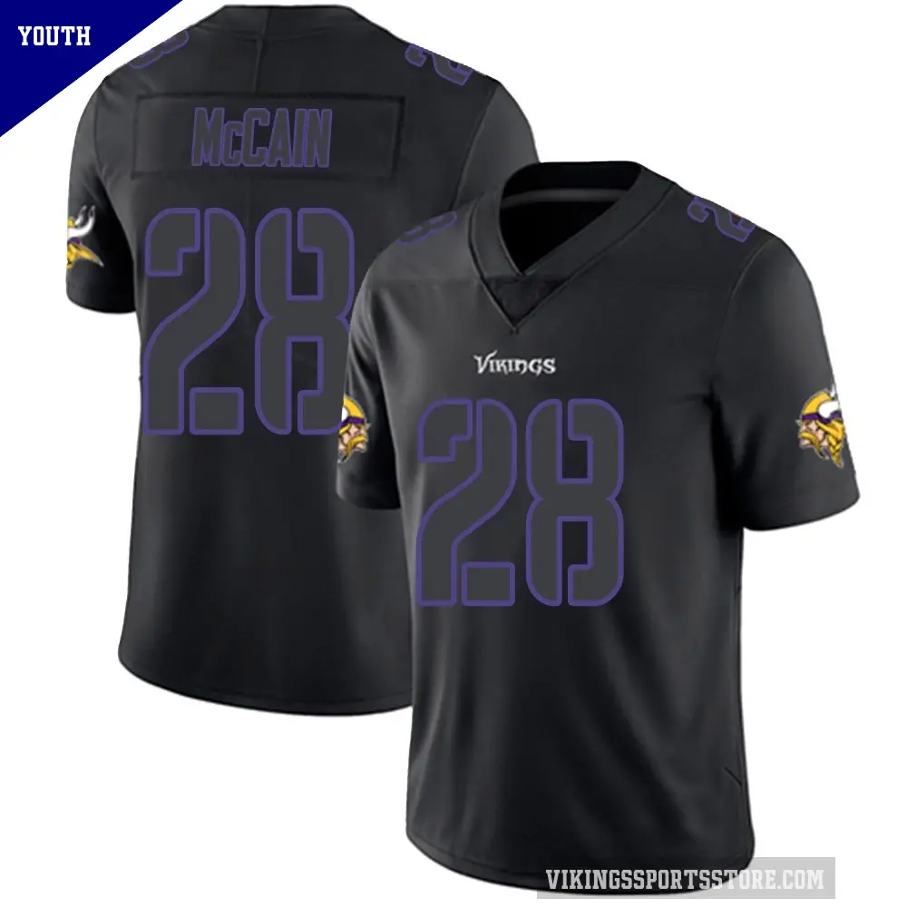 Youth Minnesota Vikings ＃28 Bobby McCain Black Impact Limited Jersey