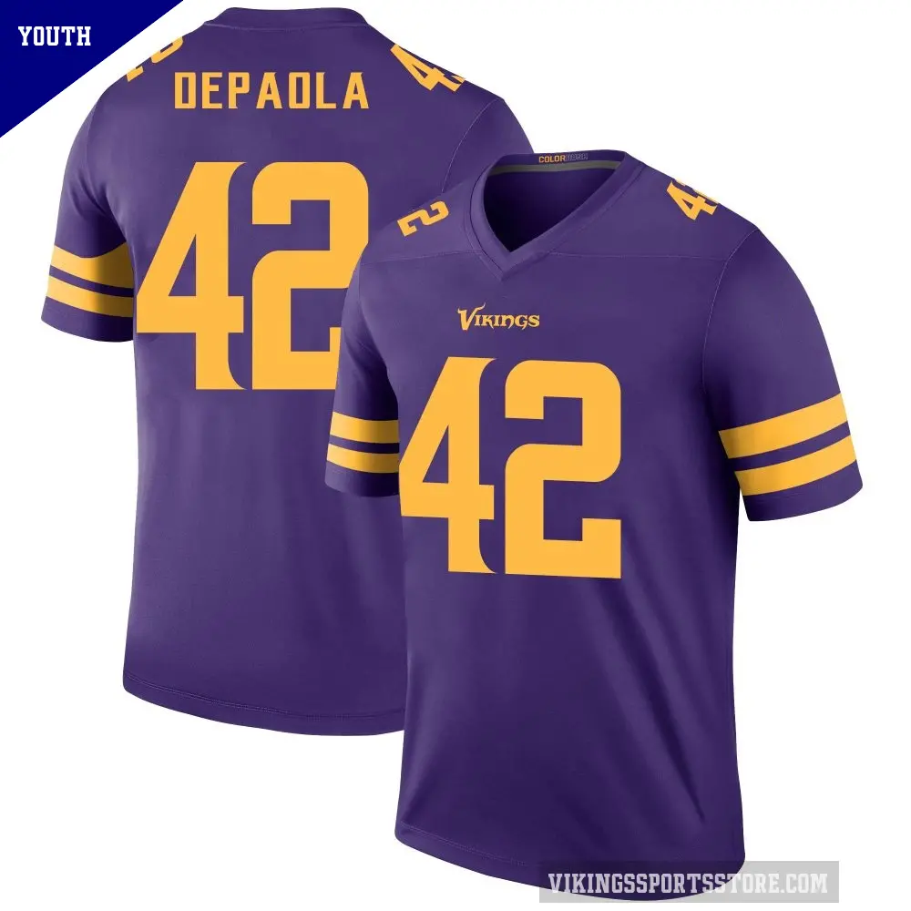 Youth Minnesota Vikings ＃42 Andrew DePaola Purple Legend Color Rush Jersey