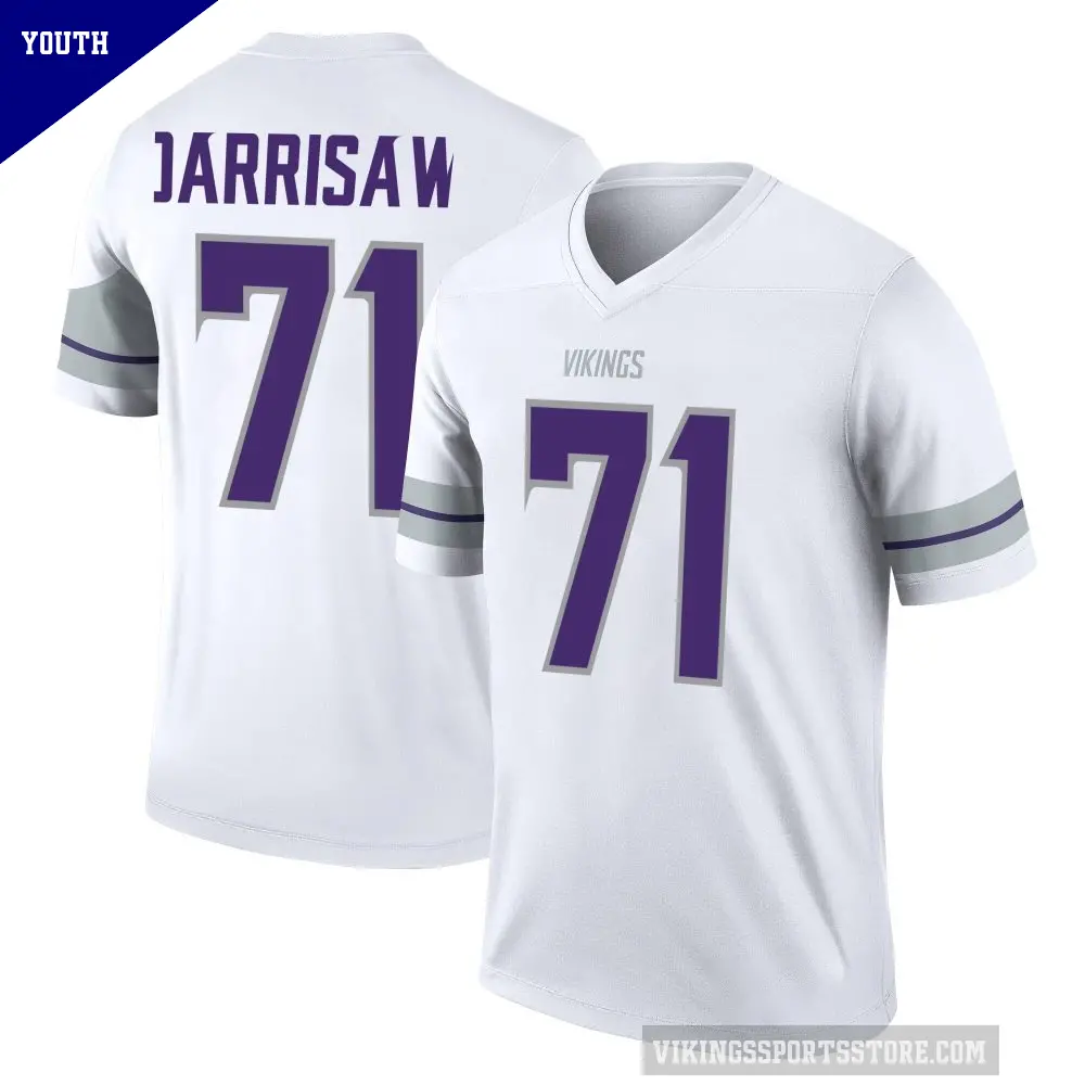 Youth Minnesota Vikings ＃71 Christian Darrisaw White Legend Alternate Jersey