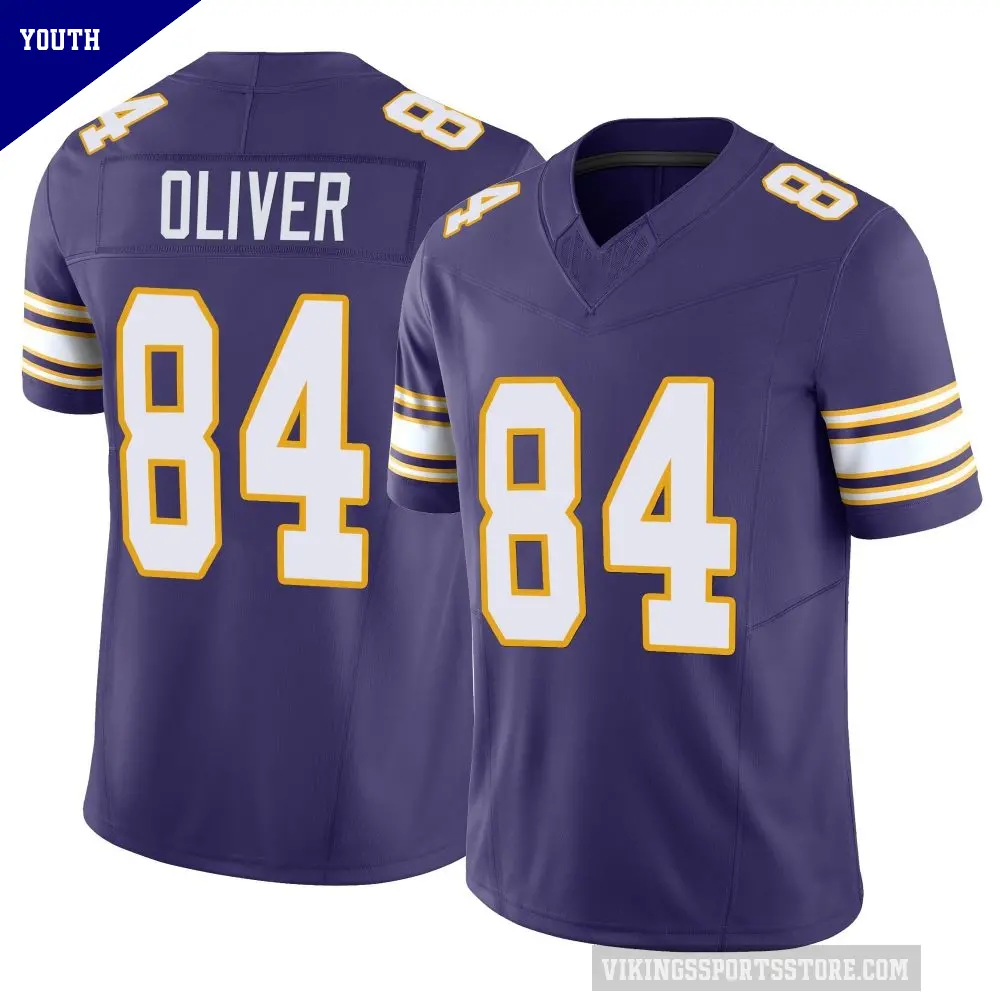 Youth Minnesota Vikings ＃84 Josh Oliver Purple Limited Classic Vapor F.U.S.E. Jersey