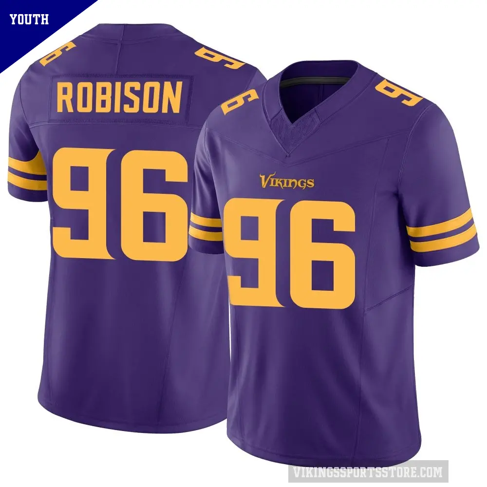 Youth Minnesota Vikings ＃96 Brian Robison Purple Limited Alternate Vapor F.U.S.E. Jersey
